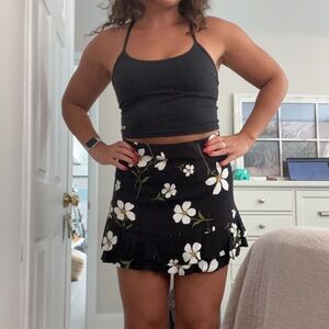 Black Floral Skirt
